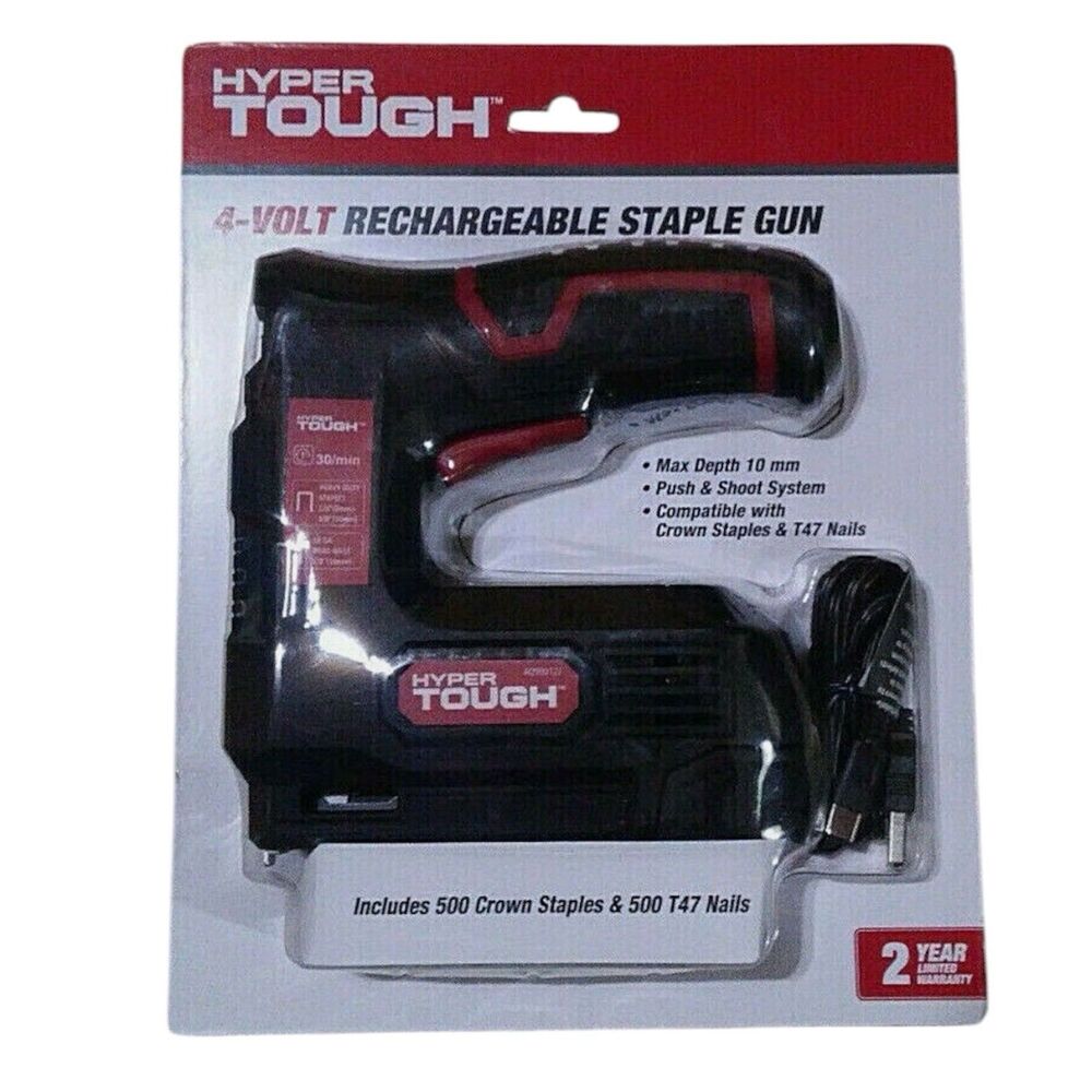 Hyper Tough 4 Volt Rechargeable Cordless Staple Gun